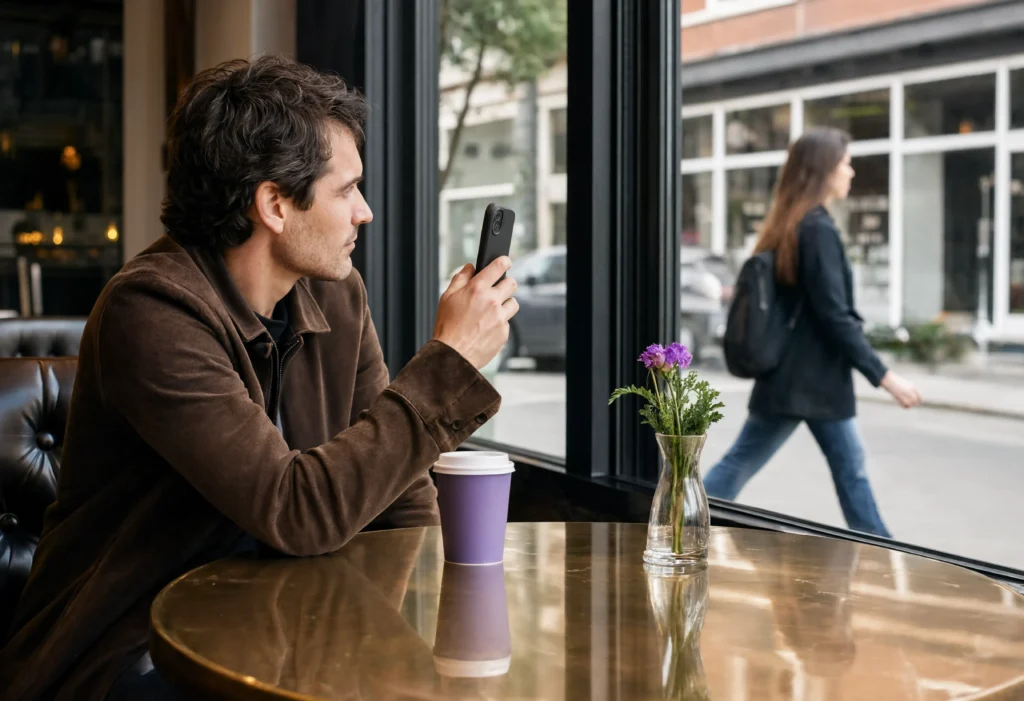 Coffee shop discreet observation
