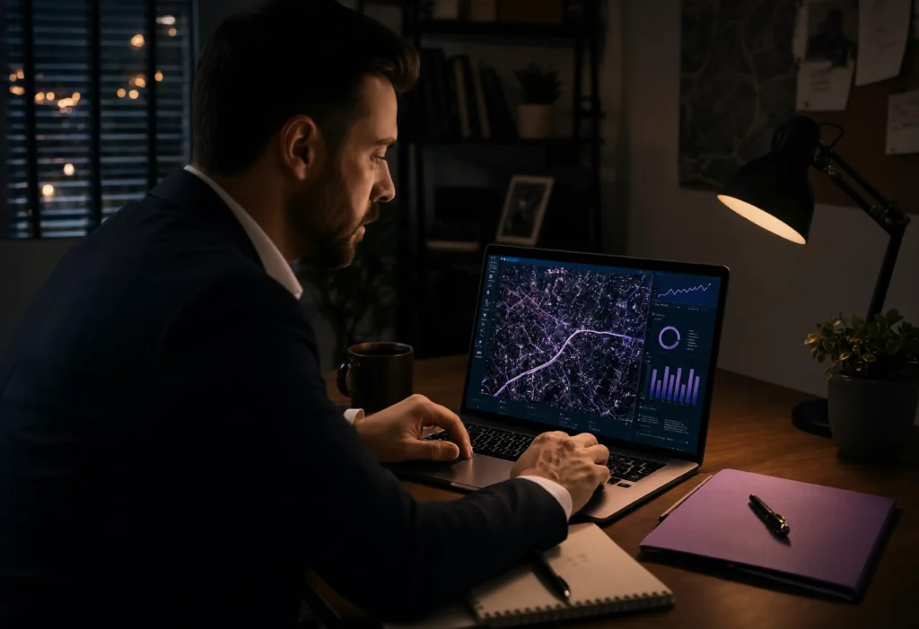 Investigator on laptop