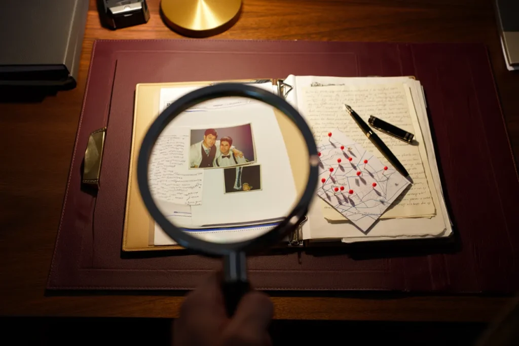 Magnifying Glass Over Case File