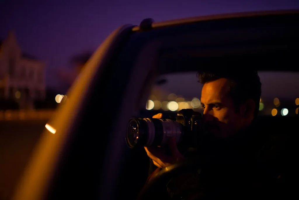 Night Stakeout Camera Through Windshield
