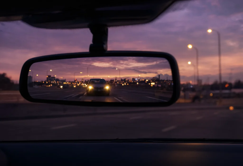 Rearview mirror tail