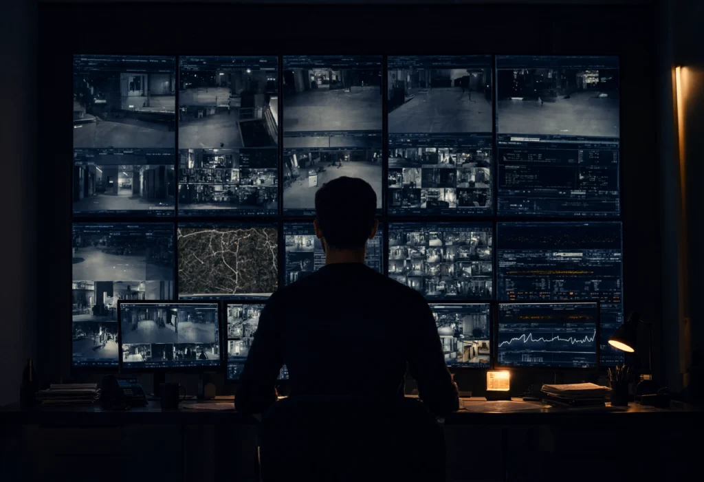 Surveillance monitors room