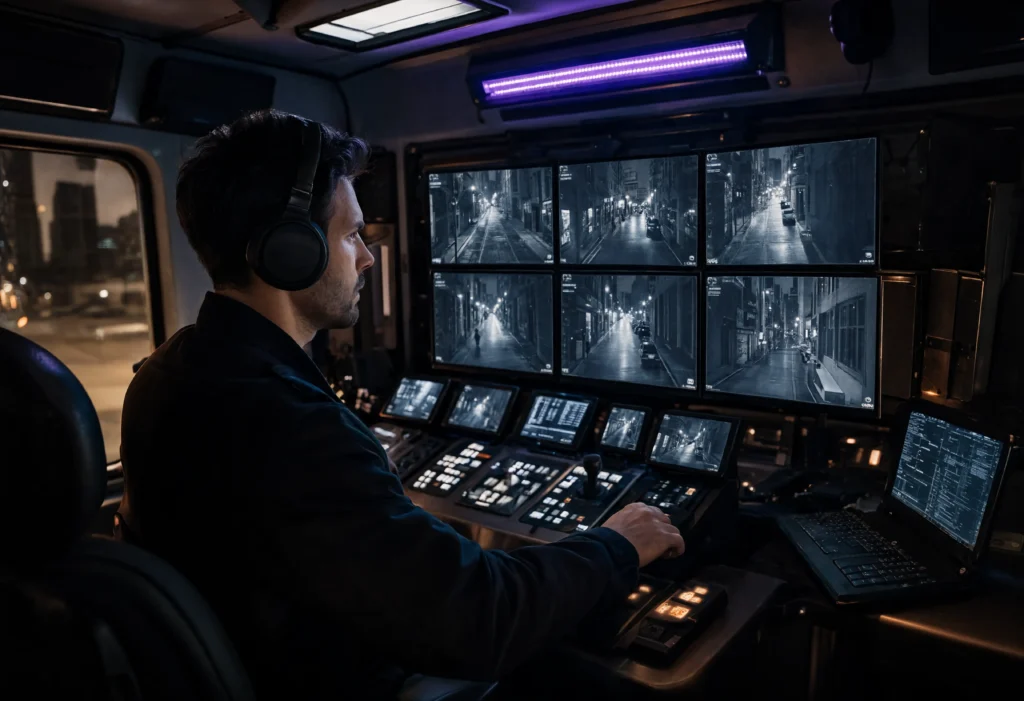 Surveillance van interior