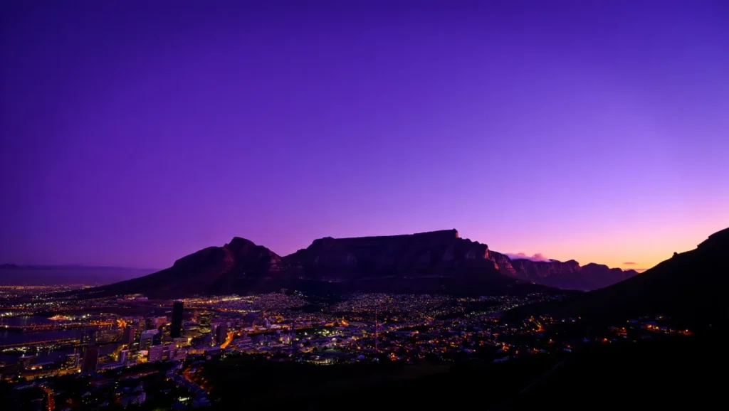 Table Mountain Cape Town Cityscape Dusk